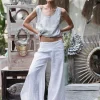 Linen Split Pants / White