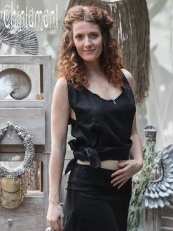 Linen Tank Top / Black