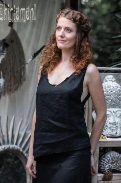 Linen Tank Top / Black