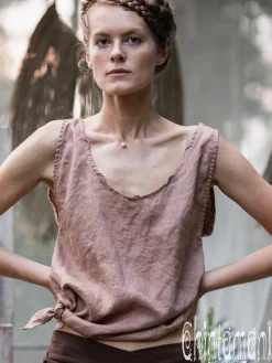 Linen Tank Top / Dusty Pink