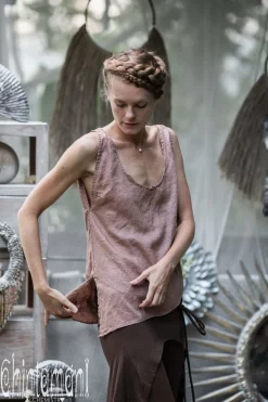 Linen Tank Top / Dusty Pink