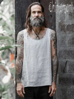 Linen Tank Top / Grey