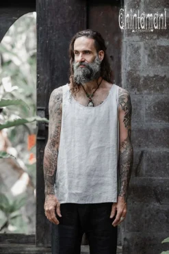 Linen Tank Top / Grey