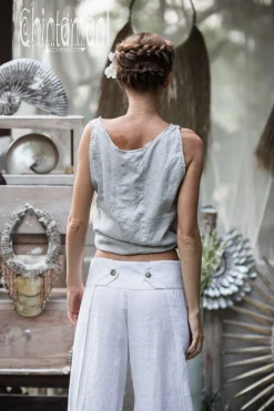 Linen Tank Top / Light Grey