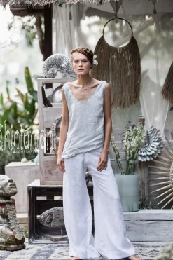 Linen Tank Top / Light Grey