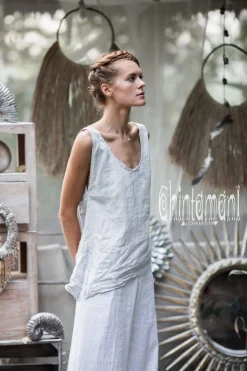 Linen Tank Top / Light Grey