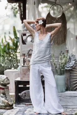 Linen Tank Top / Light Grey