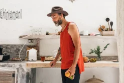 Linen Tank Top / Red Ochre