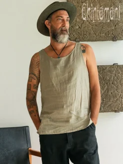 Linen Tank Top / Sage Green