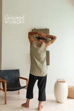 Linen Tank Top / Sage Green