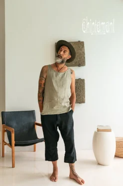 Linen Tank Top / Sage Green