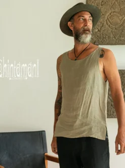 Linen Tank Top / Sage Green