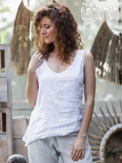 Linen Tank Top / White