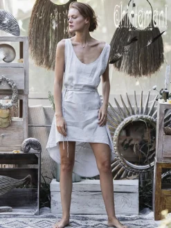 Linen Tunic Dress / Grey