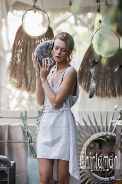 Linen Tunic Dress / Grey