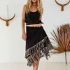 Linen Wrap Skirt / Black