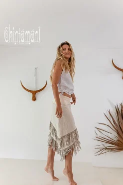 Linen Wrap Skirt / Cream