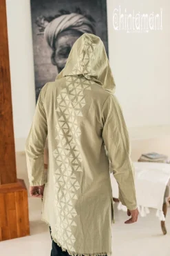 Long Hooded Shirt / Sage