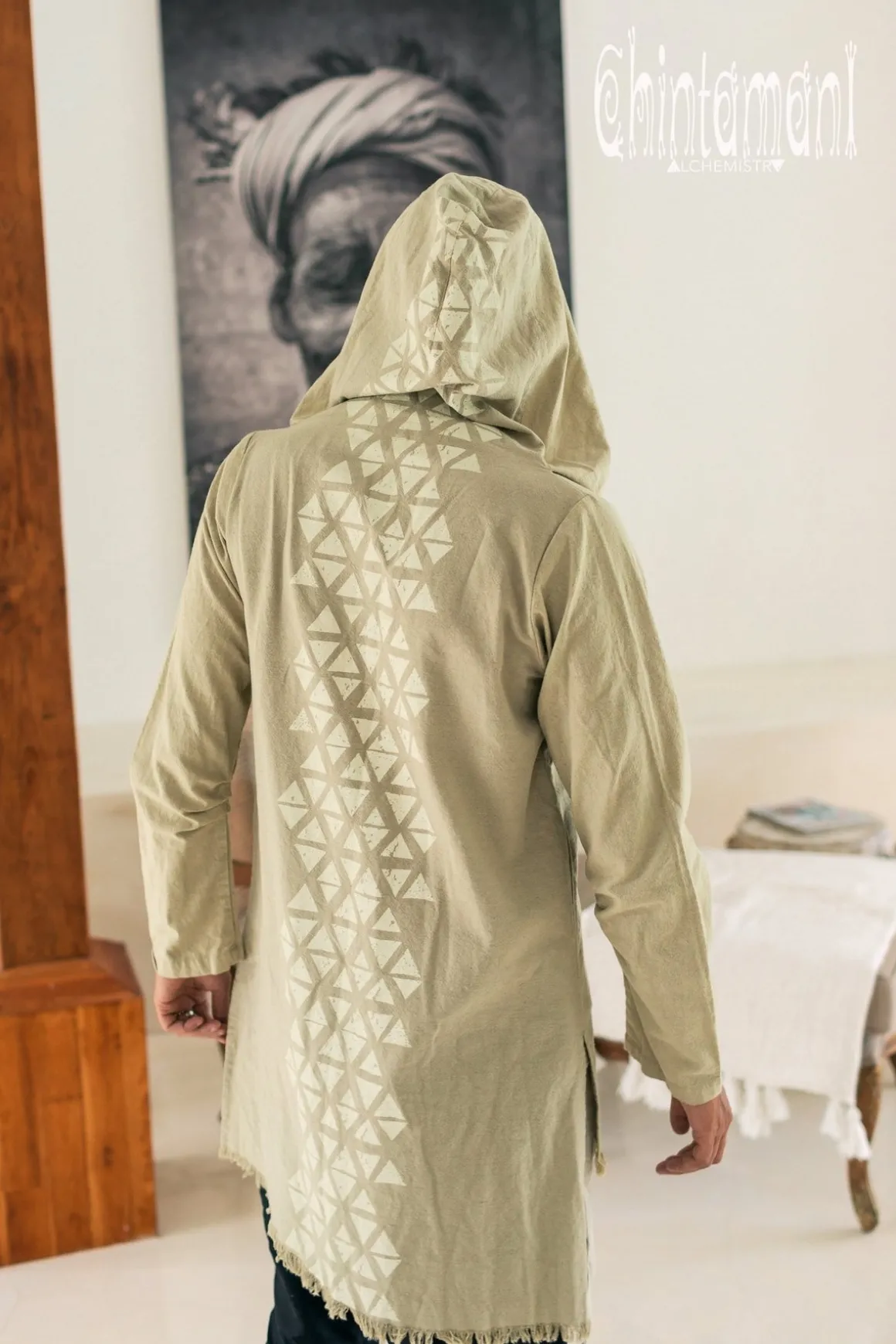 Long Hooded Shirt / Sage