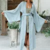 Long Linen Kimono / Blue