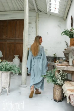 Long Linen Kimono / Blue
