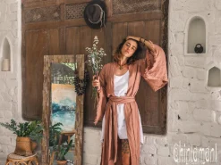 Long Linen Kimono / Dusty Pink