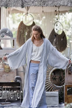 Long Linen Kimono / Grey