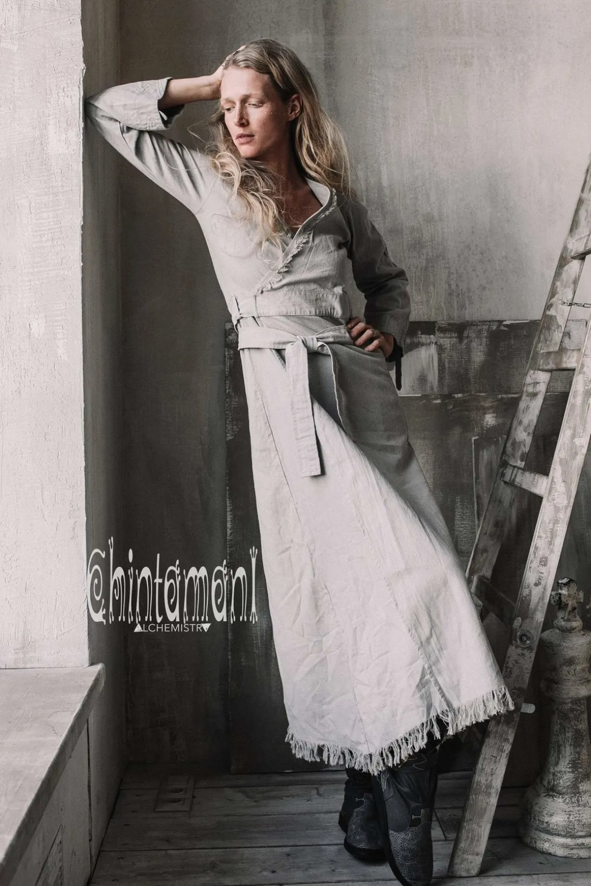 Maxi Kimono Dress / Grey