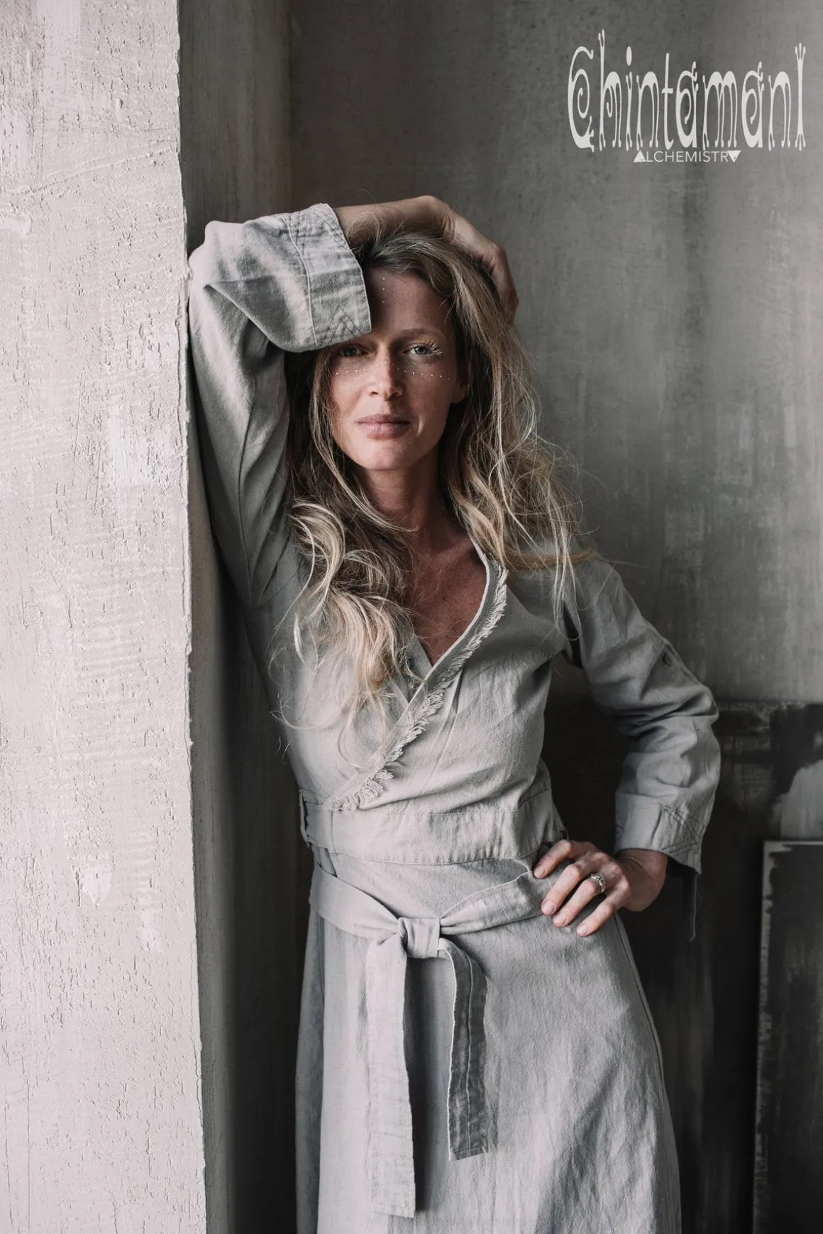 Maxi Kimono Dress / Grey