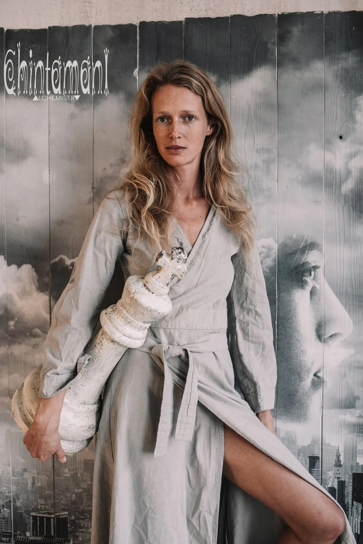 Maxi Kimono Dress / Grey