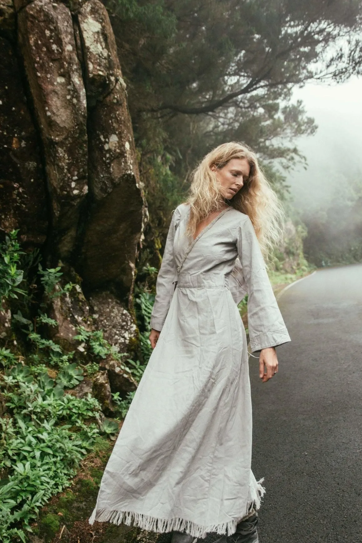 Maxi Kimono Dress / Grey