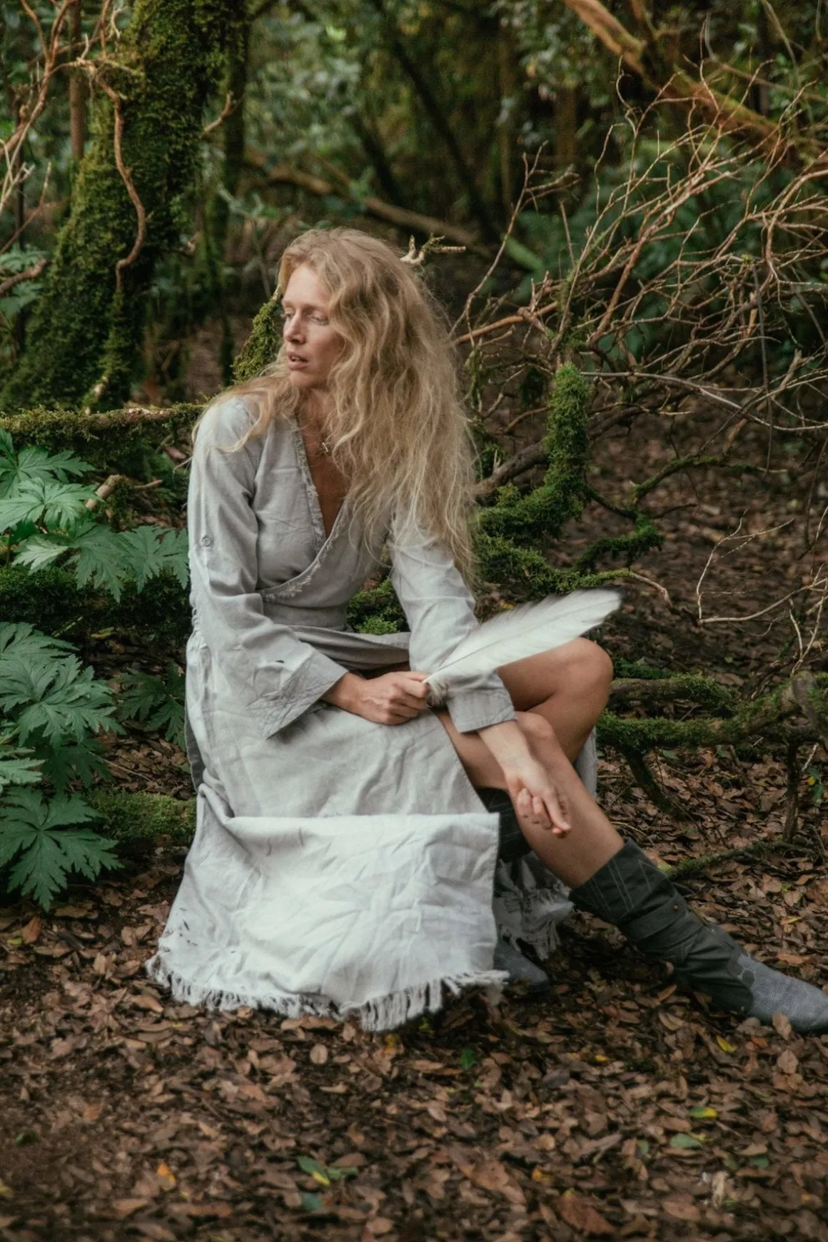 Maxi Kimono Dress / Grey