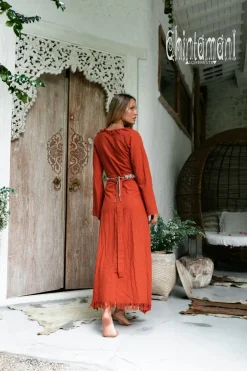 Maxi Kimono Dress / Red Ochre