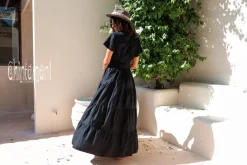 Maxi Shirt Dress / Black