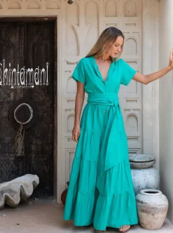 Maxi Shirt Dress / Green