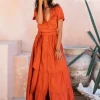 Maxi Shirt Dress / Red Ochre