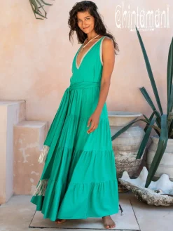 Maxi Tiered Dress / Green
