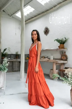 Maxi Tiered Dress / Red Ochre