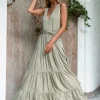 Maxi Tiered Dress / Sage Green