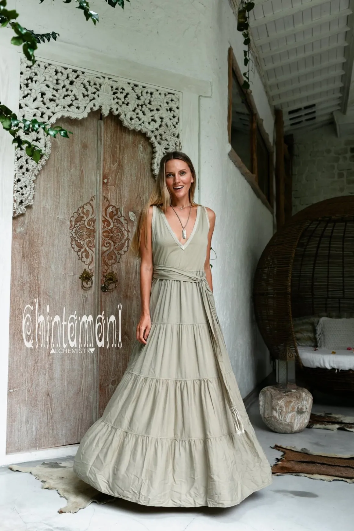 Maxi Tiered Dress / Sage Green