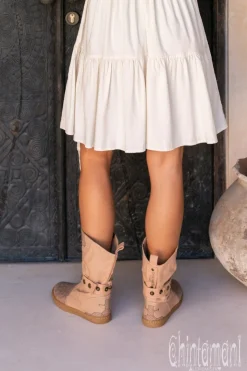Medium Tribal Boots / Beige
