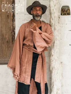 Men's Linen Kimono / Dusty Pink