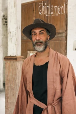 Men's Linen Kimono / Dusty Pink