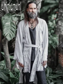 Men's Linen Kimono / Grey