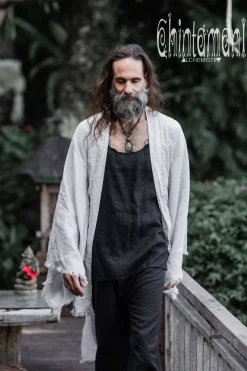 Men's Linen Kimono / Grey