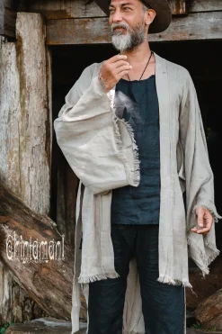Men's Linen Kimono / Sage Green