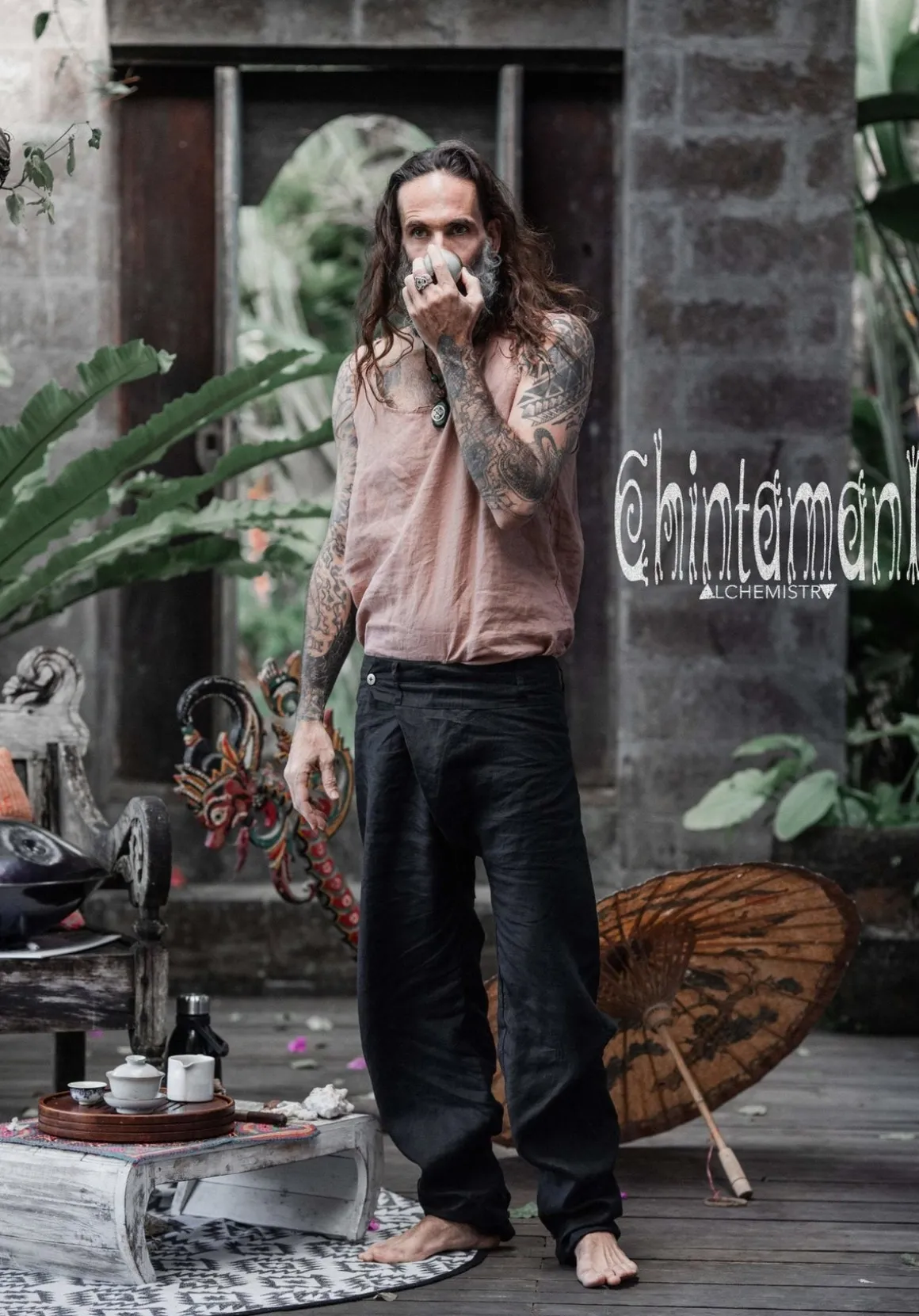 Men's Skirt Pants / Black