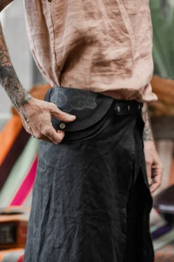 Men's Skirt Pants SET / Black