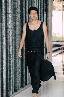 Men's Skirt Pants SET / Black