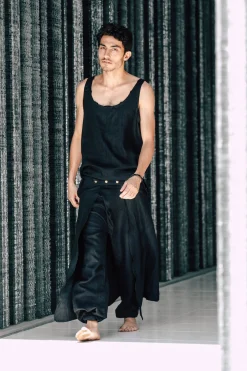 Men's Skirt Pants SET / Black